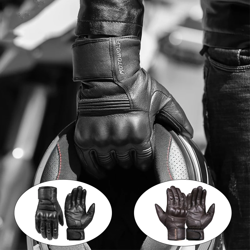 NEW Winter Waterproof Motorcycle Gloves Leather Gloves for Men Thermal Warm - £39.07 GBP