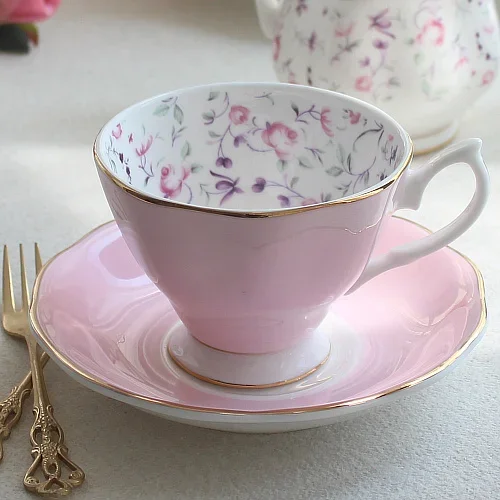 Bone China Coffee Cup Set Dessert Plate Sugar Bowl Cake Rack Milk Tea cu... - $87.28