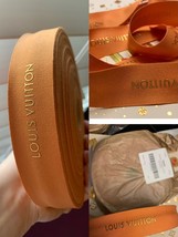 One Full Roll (50M) of Louis Vuitton Orange Ribbon w/Gold Logo Accent 1/2&quot; Wide - £202.42 GBP
