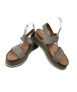 Crown Vintage Sandals Women 10M Perrin Shoes Gray Slingback Platform Wed... - €21,26 EUR
