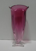 Hand Blown Studio Art Glass Raspberry Colored Vase by Robinson Scot - £204.03 GBP