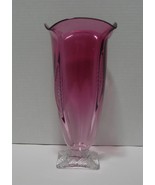 Hand Blown Studio Art Glass Raspberry Colored Vase by Robinson Scot - $260.00