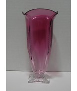 Hand Blown Studio Art Glass Raspberry Colored Vase by Robinson Scot - £207.83 GBP