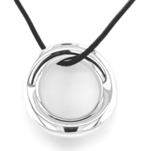 Christofle Sterling Idole de Christofle Pendant Necklace on Black Cord (... - $564.30