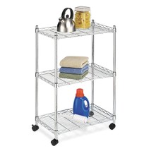 Whitmor Chrome Supreme 3 Tier Cart-Rolling Utility Organizer - £71.17 GBP