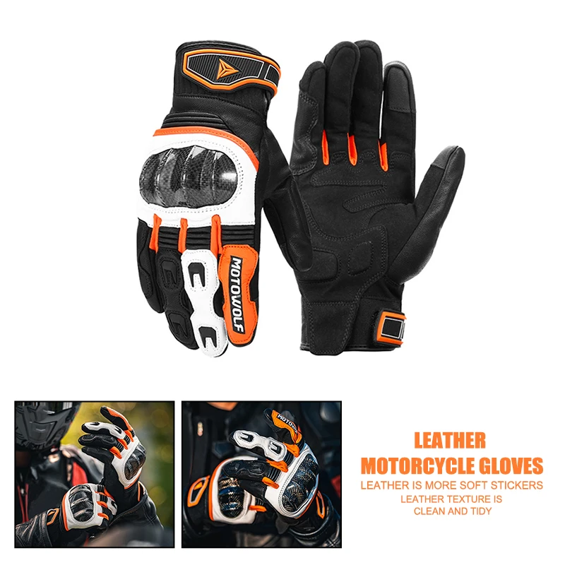 Sheepskin Leather Gloves Summer&amp;Winter Motorcycle Gloves Outdoor Race Driving - £37.63 GBP