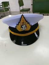 Royal Thai Navy Officer Cap Uniform Naval Soldier Thailand White Hat Ori... - $233.47