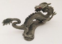 Hudson 1986 Fine Pewter Dragon Made in USA  Red Eye Breathing Fire Heavy... - £35.83 GBP