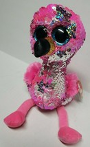 Ty Flippables: Pinky -Shiny Pink/Silver Sequined Flamingo 6” Beanie Boo! *Rare* - £12.85 GBP