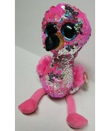 Ty FLIPPABLES: PINKY -Shiny Pink/Silver Sequined Flamingo 6” Beanie Boo!... - £12.75 GBP