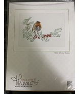 Thea Gouverneur Counted Cross Stitch Kit WINTER ROBIN 790A New Sealed - £15.64 GBP