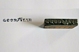 Goodyear Tires Letter Press Printer Block Ink Stamp Small Vintage Wood Metal - £15.45 GBP