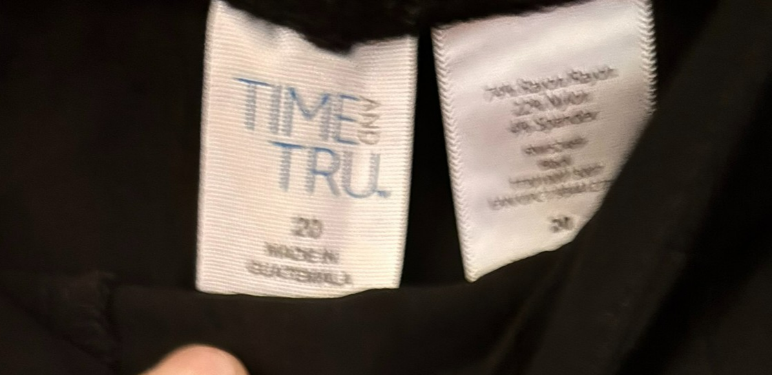 Time and Tru Women’s Plus 20 Black Ankle Pants Pull-On Dress Work Trousers Item image 4