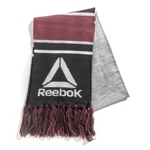 Reebok Rally Scarf With Logo New Black Combo Burgundy Maroon Grey Gray A... - $14.44