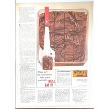 Vtg Neslte&#39;s Chocolate Chips Brownies Print Ad 1956 Kitchen Baking Fudge... - $7.99