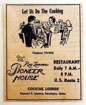 1976 Ray Lammers Pioneer House Restaurant Advertisement Farmington Maine... - $28.11 CAD