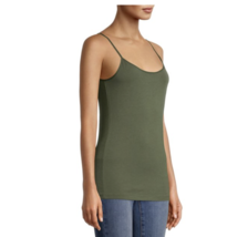 Time And Tru Women&#39;s Cami Shirt MEDIUM Olive Green Adjustable Strap New - $10.69