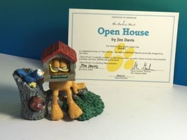 Danbury Mint Garfield Figurine Sculpture Jim Davis Coa Open House Welcome Bird - £18.62 GBP