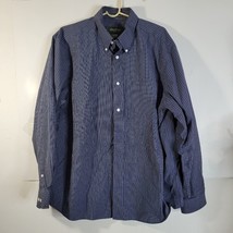 Men Eddie Bauer Blue Check Long Sleeve Button Frnt Shirt Size L Resists ... - £14.55 GBP