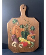 1978 Hand Painted Wooden Cutting Board Wall Decor Artist Signed OOAK 16x11&quot; - $20.00