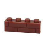 Building Red Brick 1X4 Construction Brick Piece Minifigure Custom - €1,15 EUR