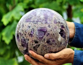 GOOD QUALITY Giant 7.48&quot;CHEVRON AMETHYST Sphere, Crystal Ball, Crystal H... - £1,011.26 GBP