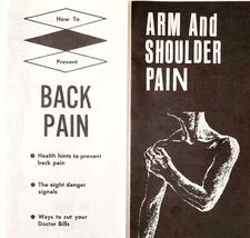 1967 Chiropractic Medical Brochures Pamphlets Back Shoulder Pain Lot Of ... - $15.06 CAD