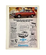 Vintage 1976 Chevy Chevrolet Chevette Economy Car Magazine Ad 8" x 11" - €6,55 EUR Vintage 1976 Chevy Chevrolet Chevette Economy Car Magazine Ad 8" x 11" - €6,55 EUR