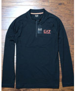 Emporio Armani EA7 Men&#39;s 1/4 Zip Black Poly/Cotton Slim Jersey Jumper Sh... - $97.47 CAD