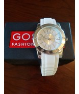 Women Gossip Watch White Rubber Band Metallic Silver Case New - No Tags - $36.67 CAD