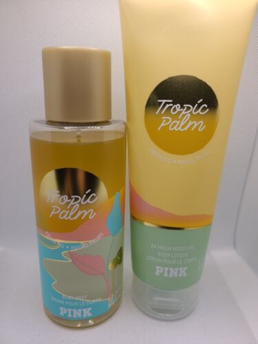 NEW VS PINK TROPIC PALM BODY MIST & LOTION  SET~8.4 FL OZ LIMITED EDITION - $36.00