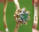 Estate Sale! 10k GOLD solid ring Peridot or Emerald gemstone &quot;EV&quot; size 7... - £95.91 GBP