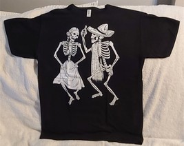 DANCING SKELETONS DRINKING MEXICO DAY OF THE DEAD SKULL HALLOWEEN T-SHIR... - $11.26+