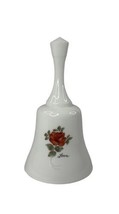 Vintage Fenton Hand Painted White Milk Glass bell Rose flowers &quot;Love&quot; S. Fisker - $21.77