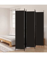  5-Panel Room Divider Black 98.4&quot;x86.6&quot; Fabric - $2,635.11 MXN