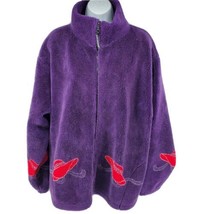 Black Mountain Outdoor Heavy Fleece Jacket Size XL Purple Chic Red Hat - £63.46 GBP