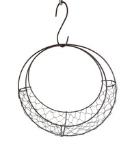 Rustic Metal Wire Hanging Basket For Wall Storage &amp; Decor Wreath Frame, For succ - $17.75