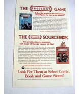1988 Color Ad The Willow Game and The Willow Sourcebook - $10.96 CAD