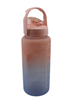 2L BPA-Free Plastic Water Bottle with Straw and 8 Time Markers Daily Hyd... - £10.80 GBP