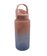2L BPA-Free Plastic Water Bottle with Straw and 8 Time Markers Daily Hyd... - £10.84 GBP