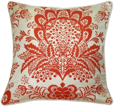 Rustic Floral Orange 20x20 Throw Pillow, Complete with Pillow Insert - $52.45