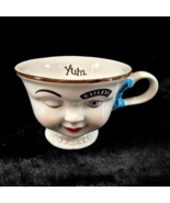 Bailey&#39;s Irish Cream Mug Mrs. Yum Winking Lady Face Woman Blue Eyes Bow ... - £7.88 GBP