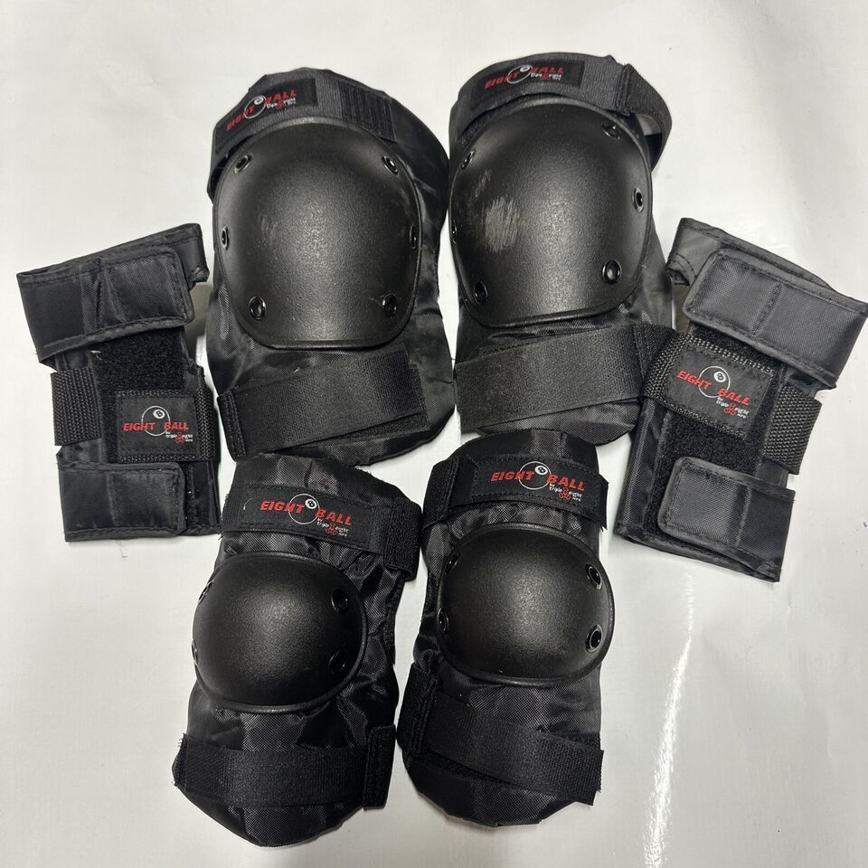 Primary image for Eight Ball Kids 8+ Wrist Knee Elbow Pads Multi Sport Protective Pad Set Black