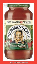 Newmans Own, Sauce Pasta Tomato Basil, 24 Ounce, 4 Glass Jars Included - £20.42 GBP