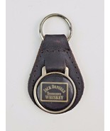 Vintage  Jack Daniels Whiskey TN Logo Key Chain Key Ring Leather back - £12.45 GBP