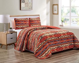 Rustic Western Native American Quilt Bedspread Coverlet Bedding Set in Modern - £43.79 GBP