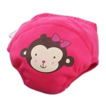 Toddlers Infant Reusable Washable Baby Newborn Flexible Diaper Pants Monkey Rose