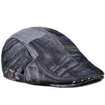 Wholesale 2021 New Fashion Unisex Women Men Leather Hats Blue Gray Color Printin - £68.42 GBP