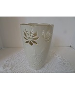 VTG LENOX CHINA FLORAL PIERCED 8&quot; IVORY WITH GOLD RIM HIBISCUS EMBOSSED USA - $235.50 MXN