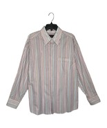 Direction By Michael Brandon Mens L Button Up Striped Cotton Long Sleeve... - $15.83